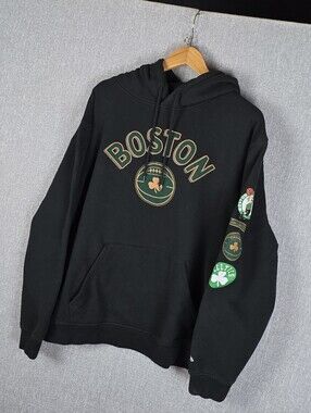 New Era Boston Celtics Black Hoodie Sz 2XL